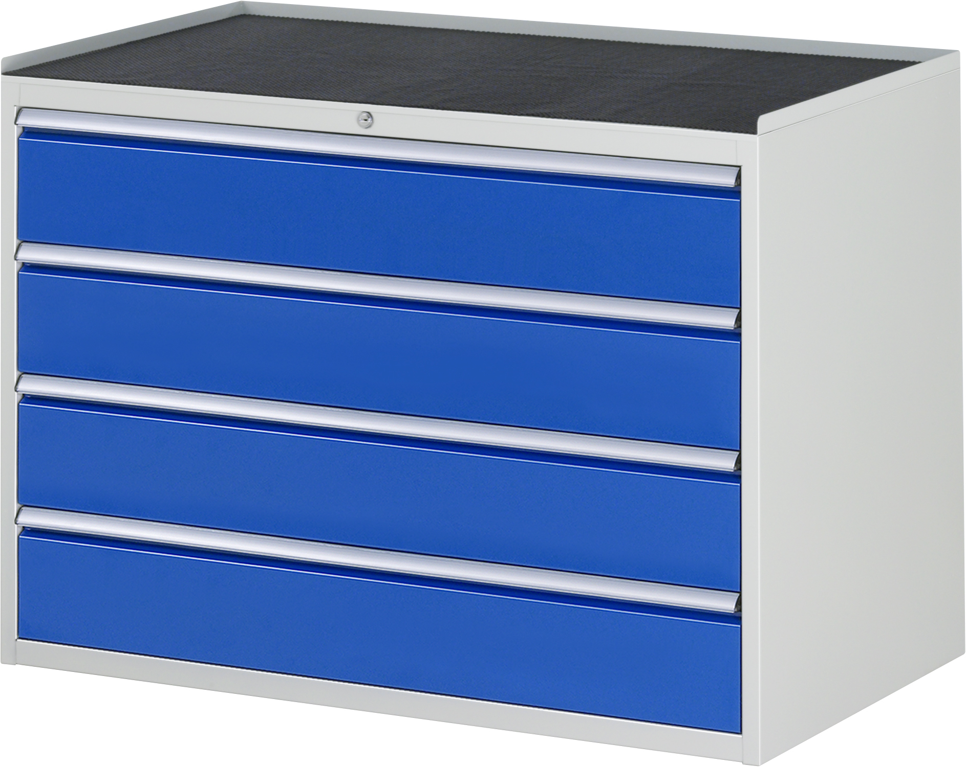 Schubladenschrank mit 4 Schubladen XXL und Metall-Top B 1145 x T 650 x H 825 mm Schubladenschrank mit 4 Schubladen XXL und Metall-Top B 1145 x T 650 x H 825 mm