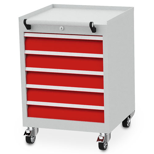 Mobiler Schubladenschrank B 530 x T 500 x H 750 mm mit 5 Schubladen R 18-16 Mobiler Schubladenschrank B 530 x T 500 x H 750 mm mit 5 Schubladen R 18-16