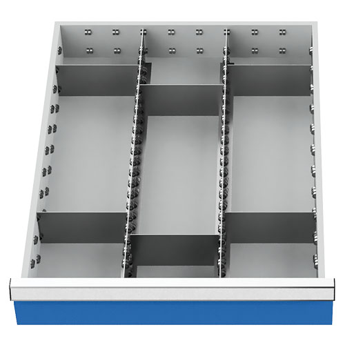 Metalleinteilung 8-teilig R 18-24 Schubladennutzmaß 450 x 600 mm Metalleinteilung 8-teilig R 18-24 Schubladennutzmaß 450 x 600 mm