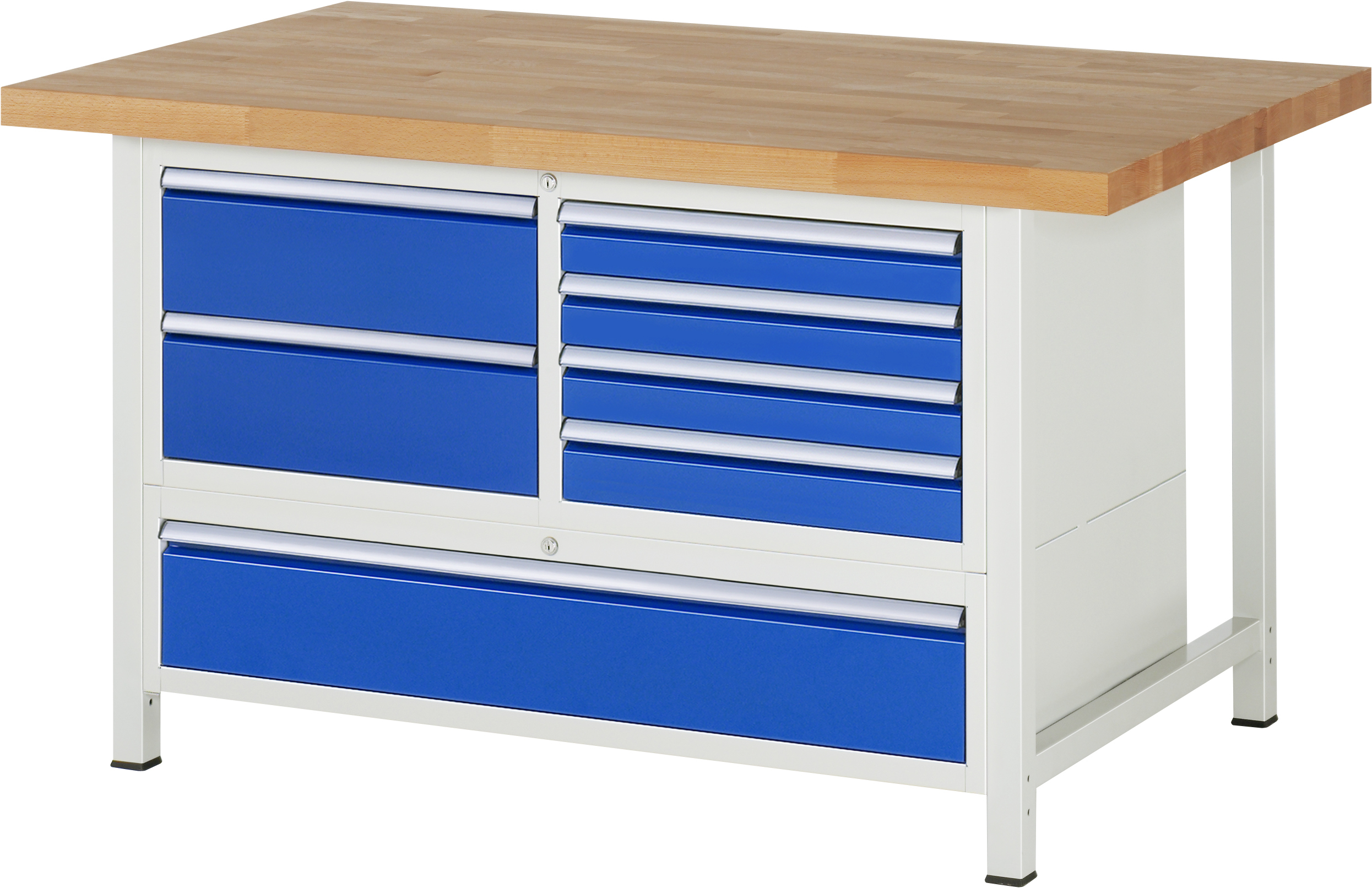 Werkbank BxTxH 1500x900x840 mm mit 7 Schubladen