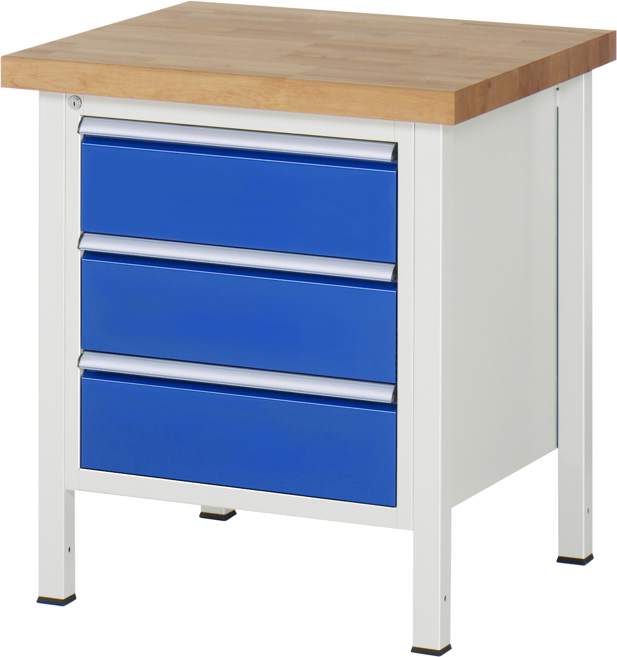 Werkbank B 750 x T 700 x H 840 mm mit 3 Schubladen H 180 mm Werkbank B 750 x T 700 x H 840 mm mit 3 Schubladen H 180 mm