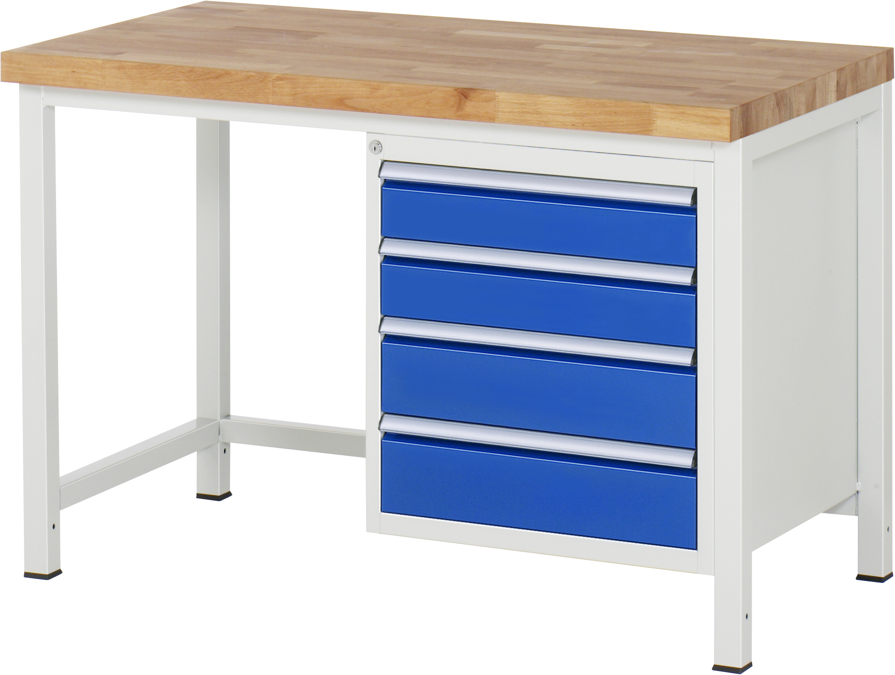 Werkbank Serie 8000 B 1250 x T 700 x H 840 mm mit 4 Schubladen Werkbank Serie 8000 B 1250 x T 700 x H 840 mm mit 4 Schubladen