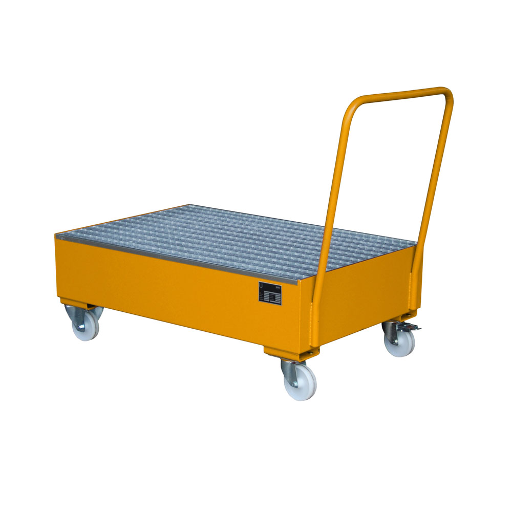 Fahrbare Auffangwanne Typ 2020 lackiert gelborange RAL 2000