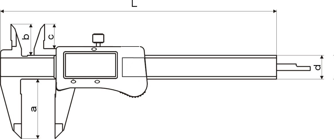 Zeichnung Digital-Messschieber mit extra langem Messschnabel 0 - 200 mm 3 V