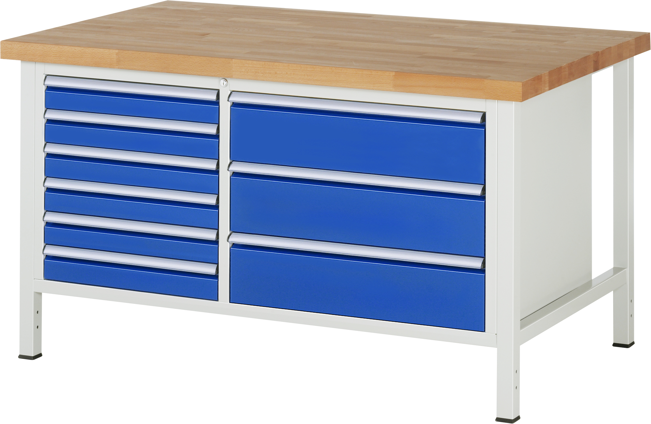 Werkbank B 1500 x T 900 x H 840 mm mit 9 Schubladen Werkbank B 1500 x T 900 x H 840 mm mit 9 Schubladen