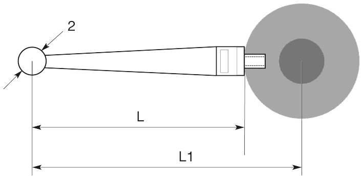 Zeichnung Fühlhebelmessgerät 0,8 x 0,01 mm Ø 32 mm mit Rubin-Taster