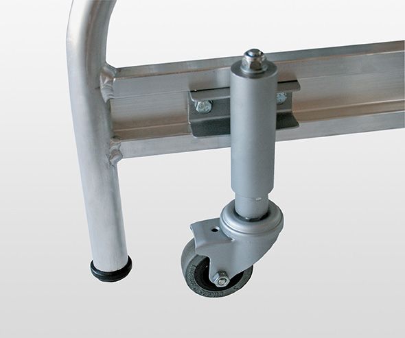 Feder-Bremsrollen für Aluminium-Arbeitspodeste mit 3-4 Stufen Feder-Bremsrollen für Aluminium-Arbeitspodeste mit 3-4 Stufen