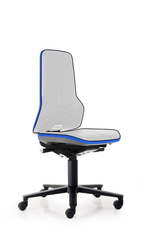 Arbeitsdrehstuhl Neon 9573 Flexband blau mit Synchronmechanik und Rollen