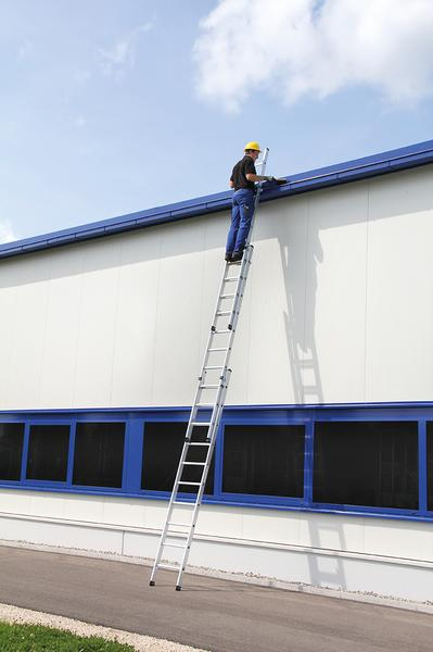 Aluminium-Schiebeleiter 3-teilig mit 3 x 14 Sprossen Aluminium-Schiebeleiter 3-teilig mit 3 x 14 Sprossen