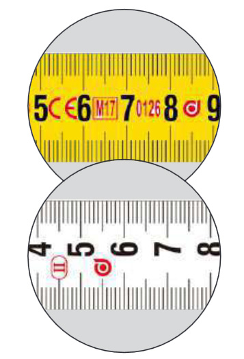Taschenrollbandmaß doppelseitig Detail