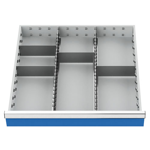 Metalleinteilung 6-tlg. R 24-24 Schubladennutzmaß 600 x 600 mm Metalleinteilung 6-tlg. R 24-24 Schubladennutzmaß 600 x 600 mm