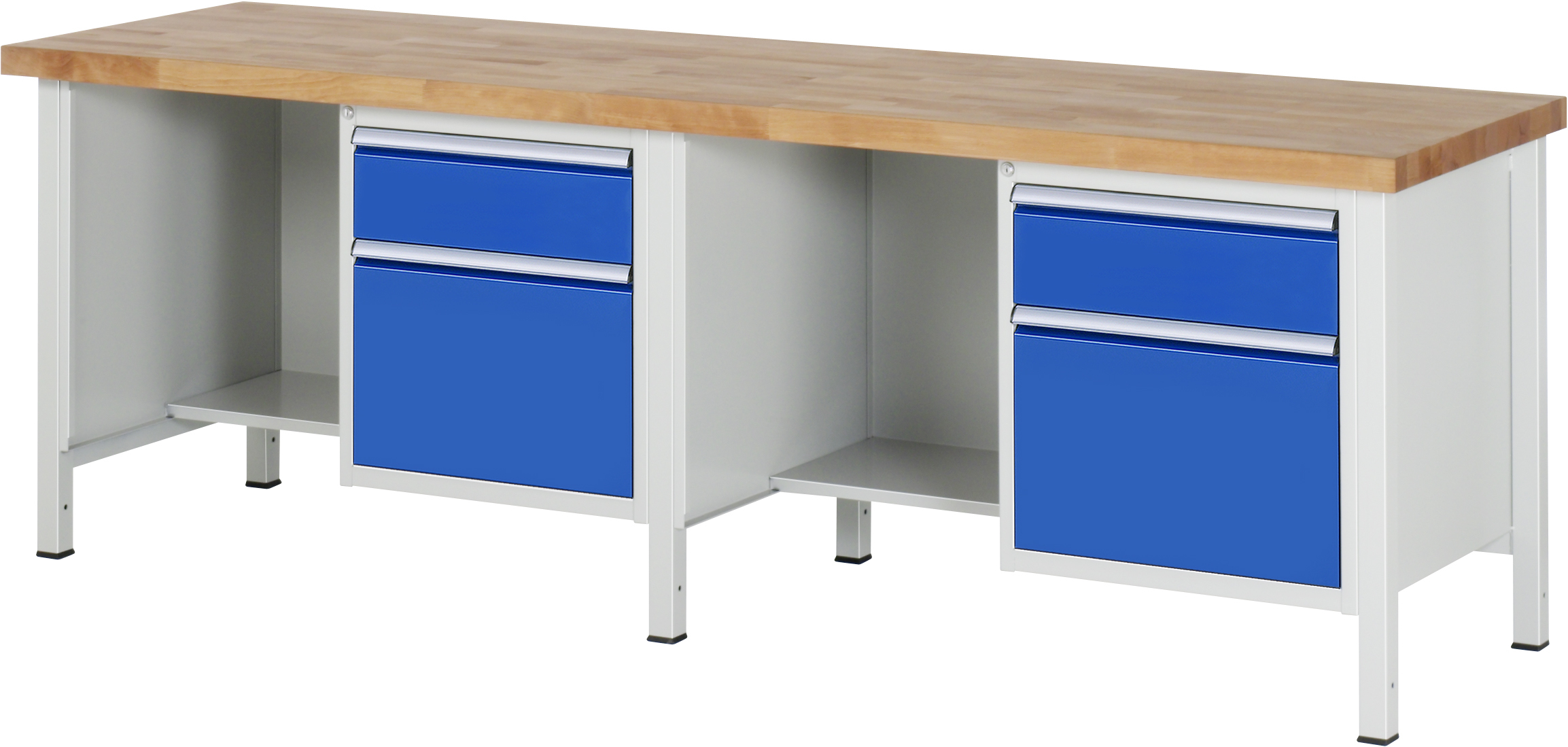 RAU Werkbank B 2500 x T 700 x H 840 mm mit 4 Schubladen und 2 Fächern RAU Werkbank B 2500 x T 700 x H 840 mm mit 4 Schubladen und 2 Fächern