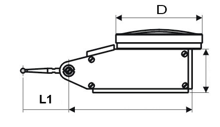 Zeichnung Fühlhebelmessgerät 0,8 x 0,01 mm Ø 32 mm mit Rubin-Taster