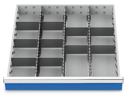 Metalleinteilung 13-teilig R 24-24 Schubladennutzmaß 600 x 600 mm Metalleinteilung 13-teilig R 24-24 Schubladennutzmaß 600 x 600 mm
