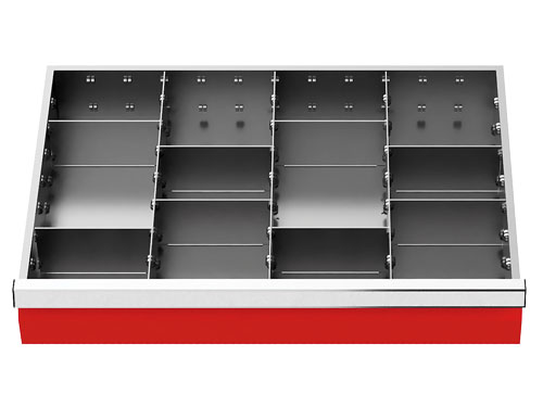 Metalleinteilung 11-teilig R 24-16 Schubladennutzmaß 600 x 400 mm Metalleinteilung 11-teilig R 24-16 Schubladennutzmaß 600 x 400 mm