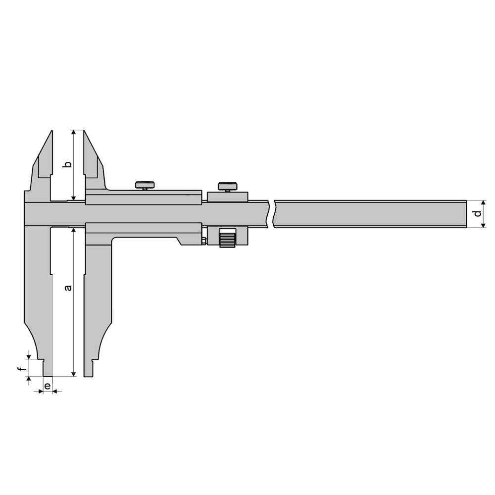Zeichnung Werkstatt-Messschieber 300 mm leichte Ausführung Werksnorm