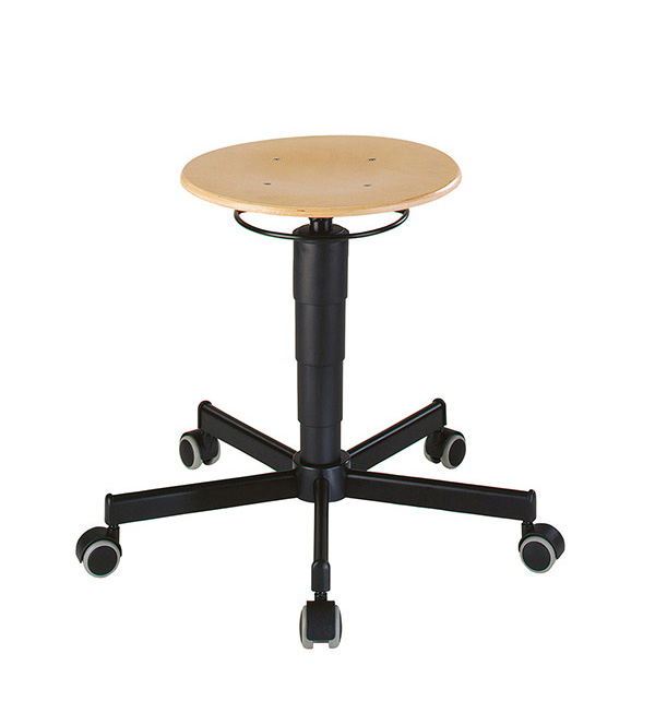 Drehhocker Buche mit Rollen Drehhocker Buche mit Rollen