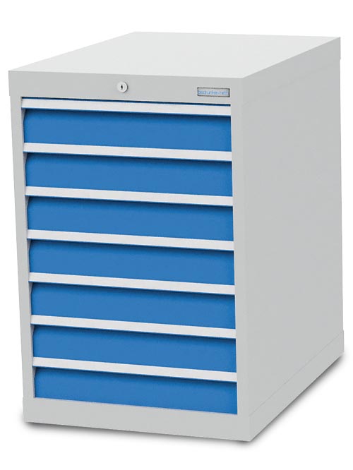 Schubladenschrank B 555 x T 736 x H 819 mm mit 7 Schubladen R 18-24 Schubladenschrank B 555 x T 736 x H 819 mm mit 7 Schubladen R 18-24