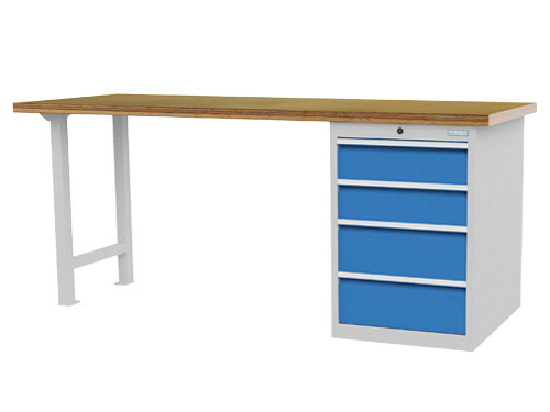 Reihenwerkbank B 2000 x T 750 x H 859 mm mit Schubladenschrank B 555 mm R 18-24 Reihenwerkbank B 2000 x T 750 x H 859 mm mit Schubladenschrank B 555 mm R 18-24