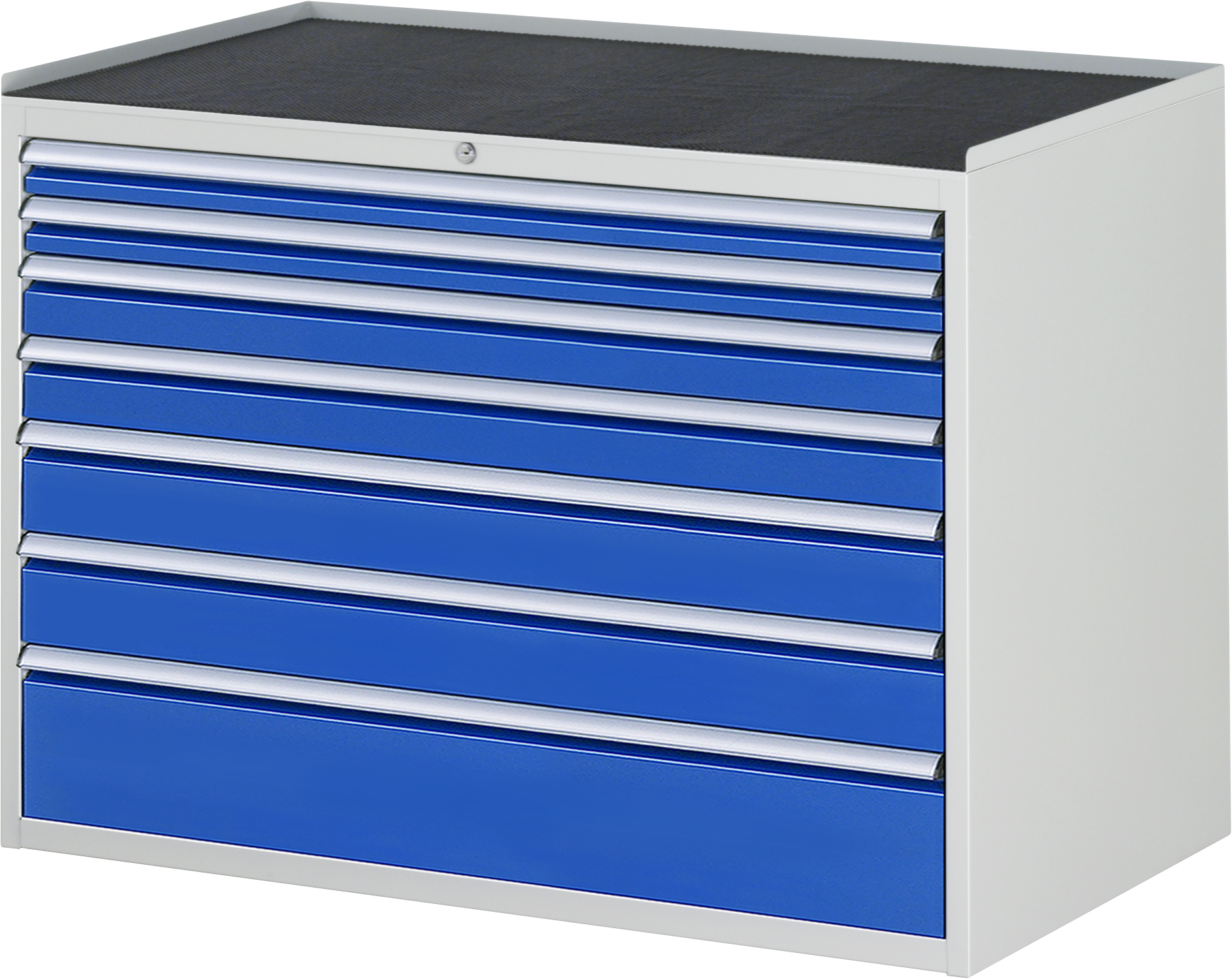 Schubladenschrank mit 7 Schubladen und Metall-Top B 1145 x T 650 x H 825 mm