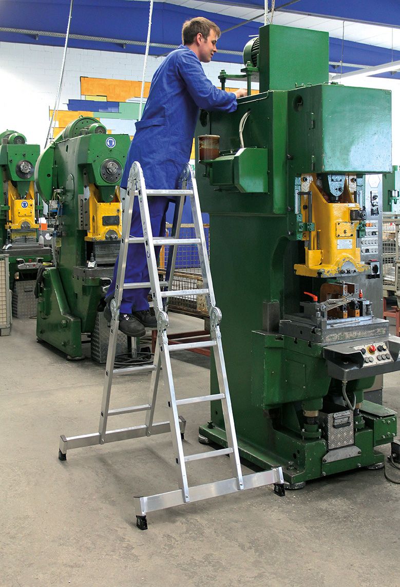 Alu-Vielzweckleiter 4-teilig mit 2 x 3 + 2 x 4 Sprossen Alu-Vielzweckleiter 4-teilig mit 2 x 3 + 2 x 4 Sprossen