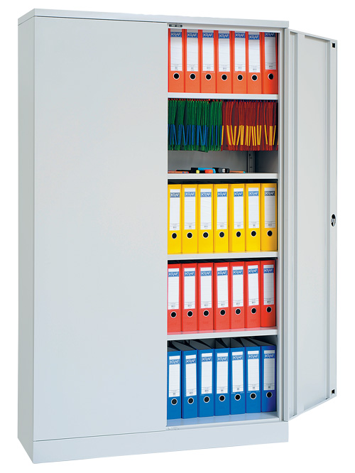 Flügeltürenschrank H 1950 x B 1200 x T 600 mm RAL 7035/7035