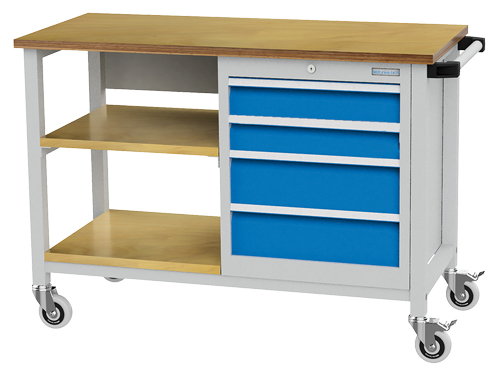 Mobile Werkbank B 1200 x T 540 x H 880 mm mit 4 Schubladen R 18-16 Mobile Werkbank B 1200 x T 540 x H 880 mm mit 4 Schubladen R 18-16
