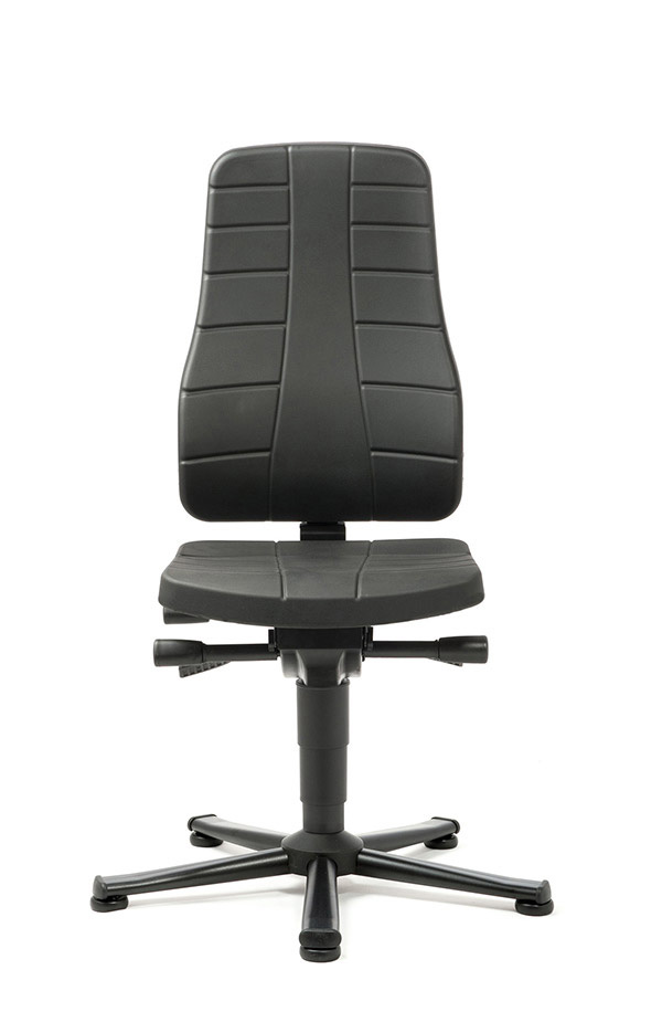 Arbeitsdrehstuhl All-In-One mit Synchronmechanik und Bodengleiter Arbeitsdrehstuhl All-In-One mit Synchronmechanik und Bodengleiter