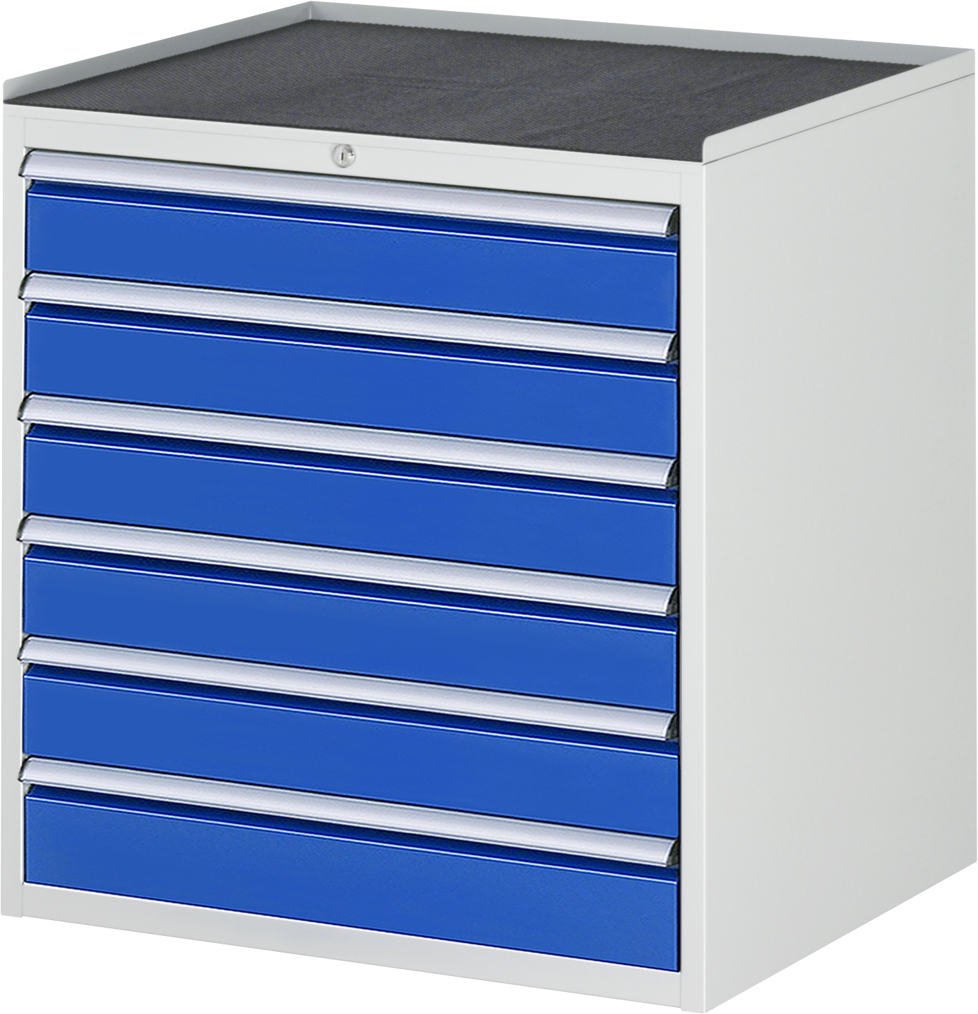 Schubladenschrank mit 6 Schubladen und Metall-Top B 770 x T 650 x H 825 mm Schubladenschrank mit 6 Schubladen und Metall-Top B 770 x T 650 x H 825 mm