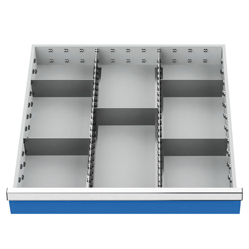 Metalleinteilung 7-teilig R 24-24 Schubladennutzmaß 600 x 600 mm