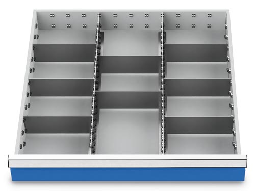 Metalleinteilung 10-teilig R 24-24 Schubladennutzmaß 600 x 600 mm Metalleinteilung 10-teilig R 24-24 Schubladennutzmaß 600 x 600 mm