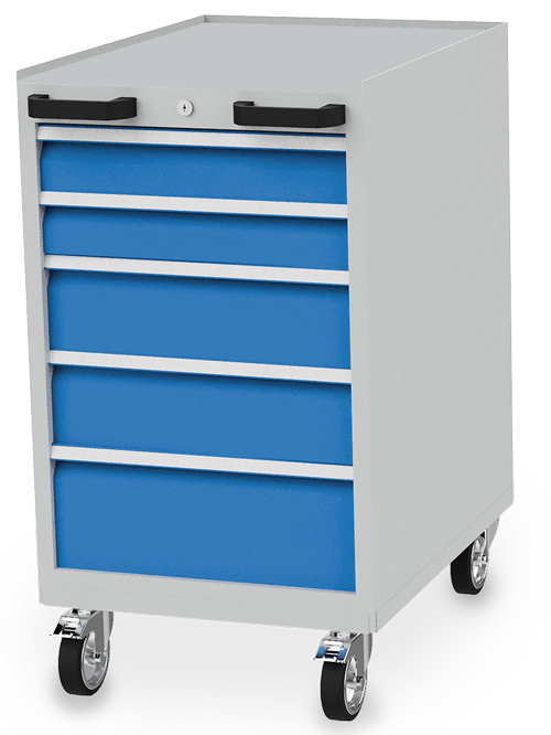 Mobiler Schubladenschrank B 555 x T 736 x H 990 mm mit 5 Schubladen R 18-24 Mobiler Schubladenschrank B 555 x T 736 x H 990 mm mit 5 Schubladen R 18-24