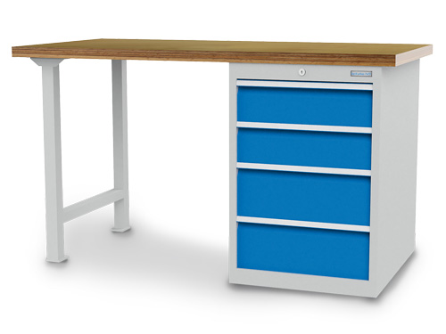 Reihenwerkbank B 1500 x T 750 x H 859 mm mit Schubladenschrank B 555 mm R 18-24 Reihenwerkbank B 1500 x T 750 x H 859 mm mit Schubladenschrank B 555 mm R 18-24