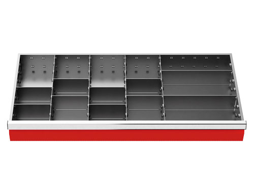 Metalleinteilung 14-teilig R 36-16 Schubladennutzmaß 900 x 400 mm Metalleinteilung 14-teilig R 36-16 Schubladennutzmaß 900 x 400 mm