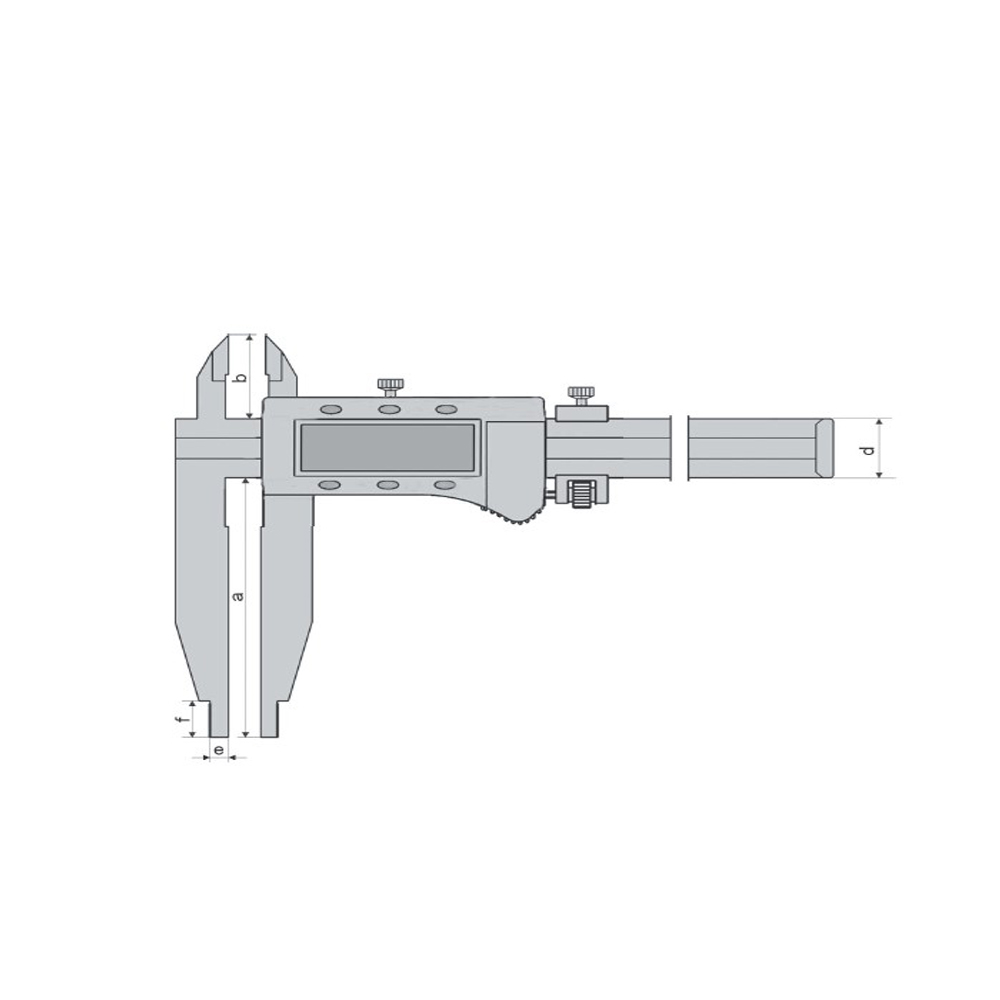 Zeichnung Digital-Werkstatt-Messschieber 300 x 90 mm mit Spitzen 3 V