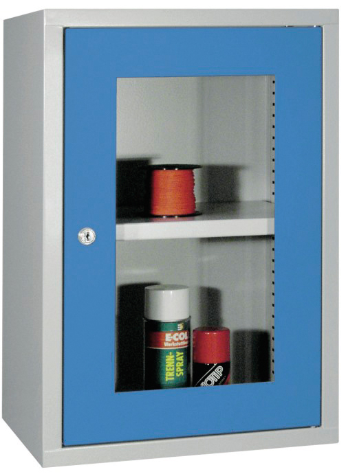 Wandhängeschrank B 400 x T 300 x H 600 mm mit Sichtfenstertür Wandhängeschrank B 400 x T 300 x H 600 mm mit Sichtfenstertür