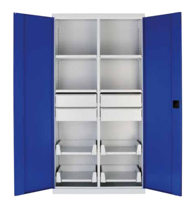 Schwerlastschrank SLS 1951 T-1 VA  H 1950 x B 1000 x T 540 mm RAL 7035/RAL 5010