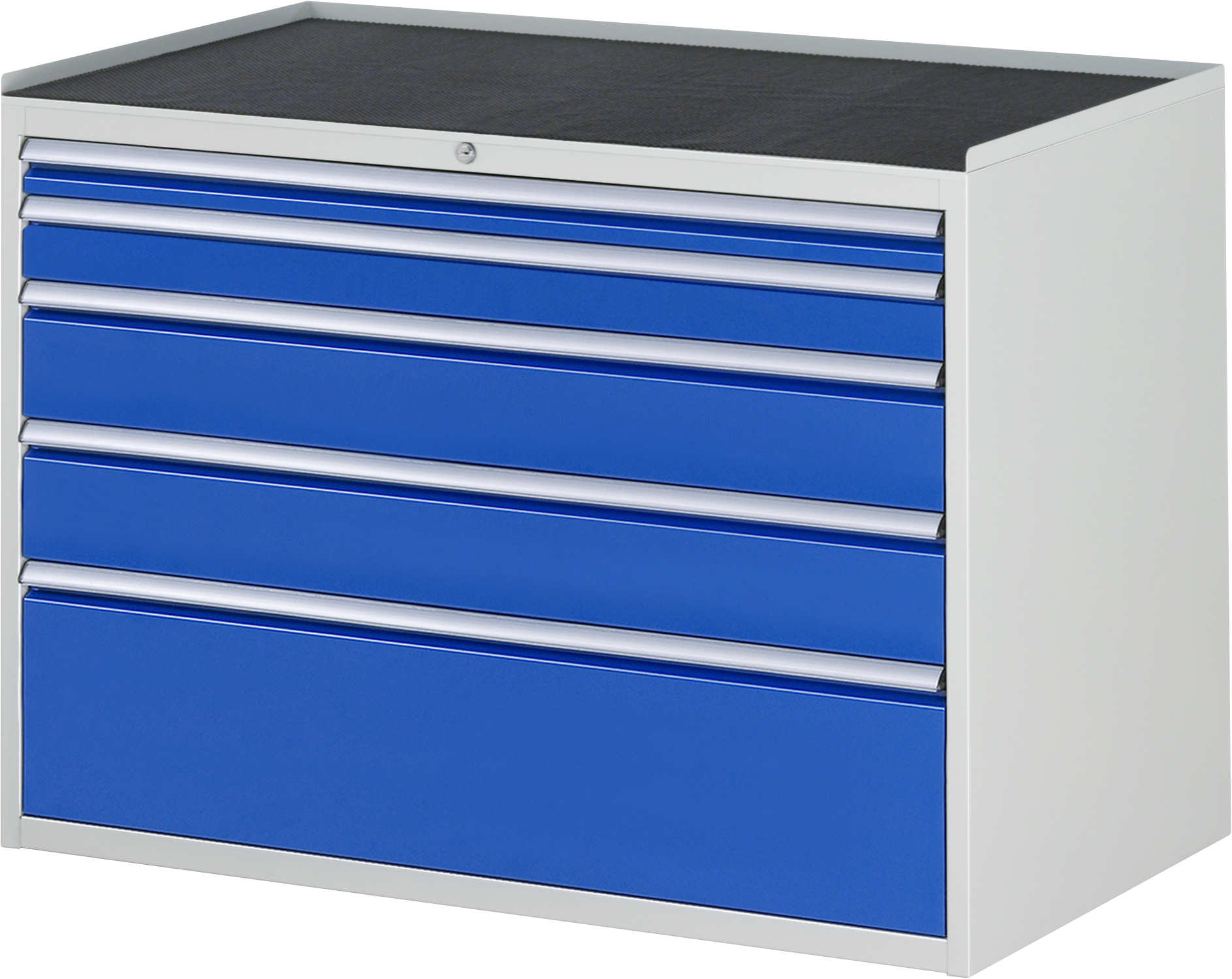 Schubladenschrank mit 5 Schubladen XXL und Metall-Top B 1145 x T 650 x H 825 mm Schubladenschrank mit 5 Schubladen XXL und Metall-Top B 1145 x T 650 x H 825 mm