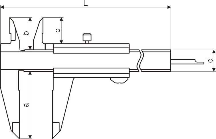 Zeichnung Taschen-Messschieber 0 - 200 mm mit Feststellschraube DIN 862 Zeichnung Taschen-Messschieber 0 - 200 mm mit Feststellschraube DIN 862